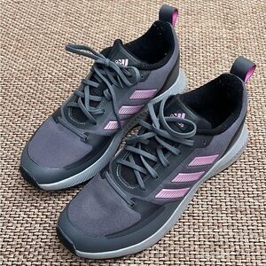 ADIDAS RUNFALCON GREY & PURPLE RUNNING SHOES women’s
